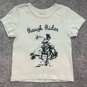 Brandy Melville Cream Rough Rider Ashlyn Crop Top